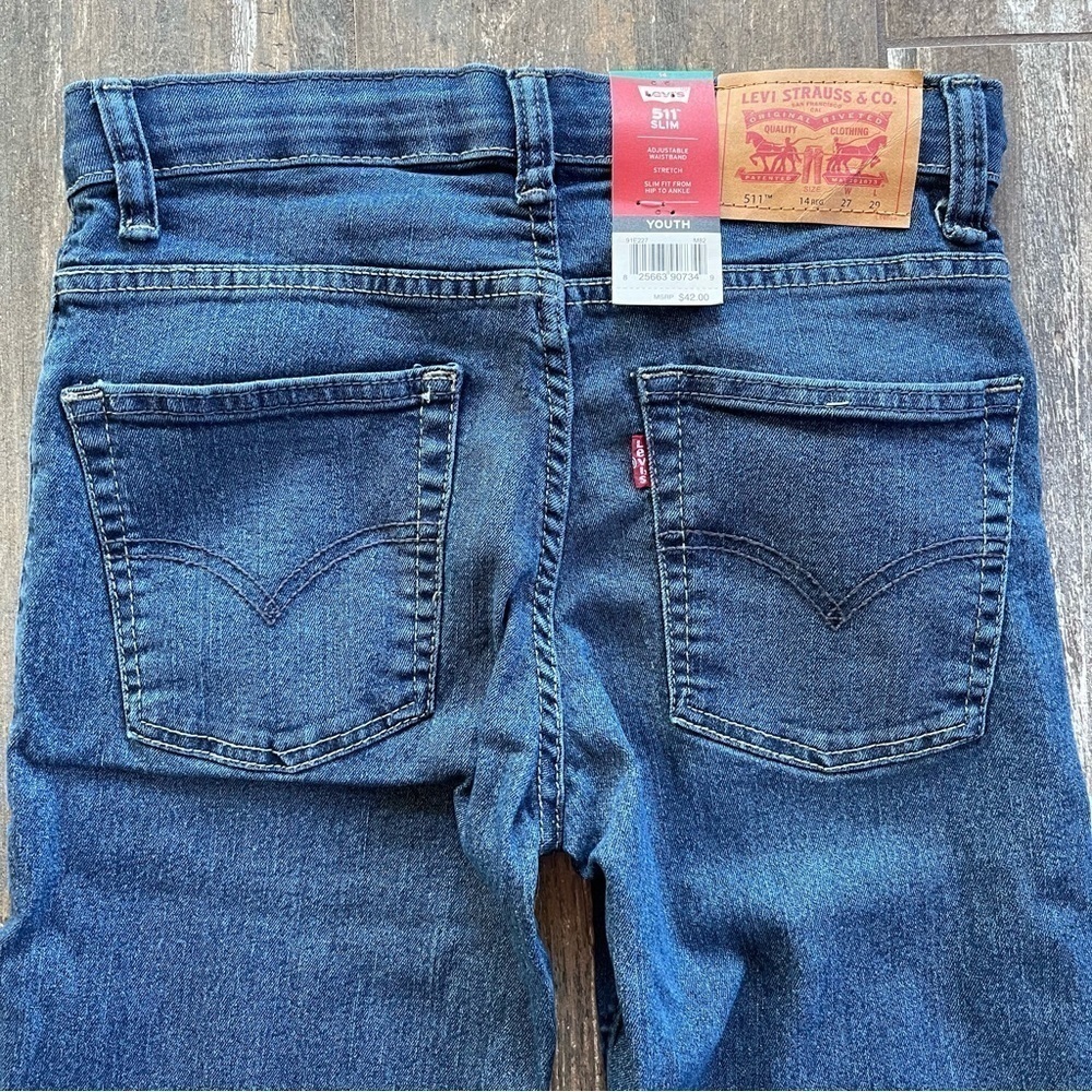 Levi’s youth 511 slim medium rinse jeans boys size 12 - Picture 6 of 10